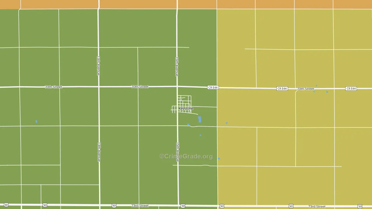 Keystone, IA Map of Assault Rates