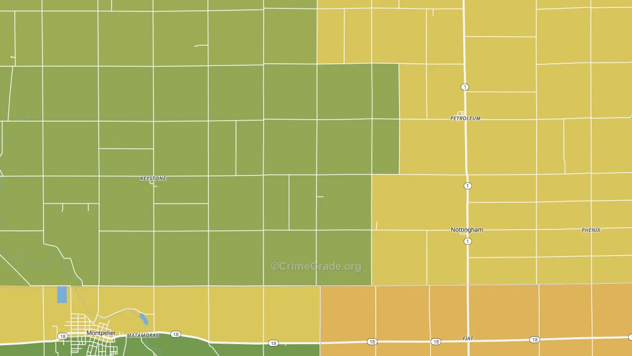 Keystone, IN Map of Assault Rates