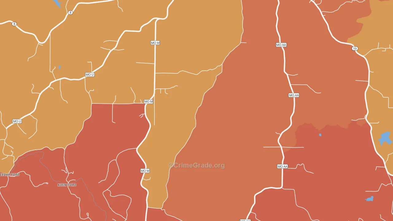 Keysville, MO Map of Assault Rates