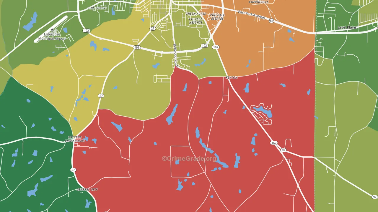 Keyton, AL Map of Assault Rates