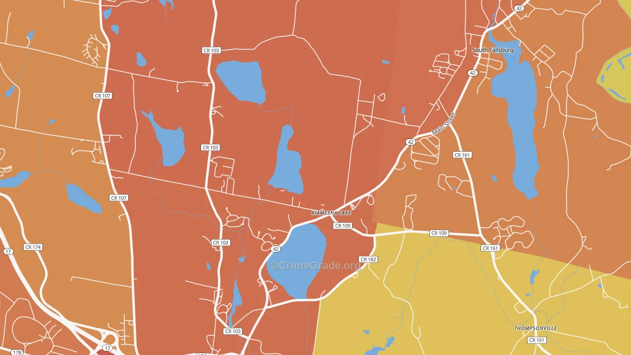 Kiamesha Lake, NY Map of Assault Rates