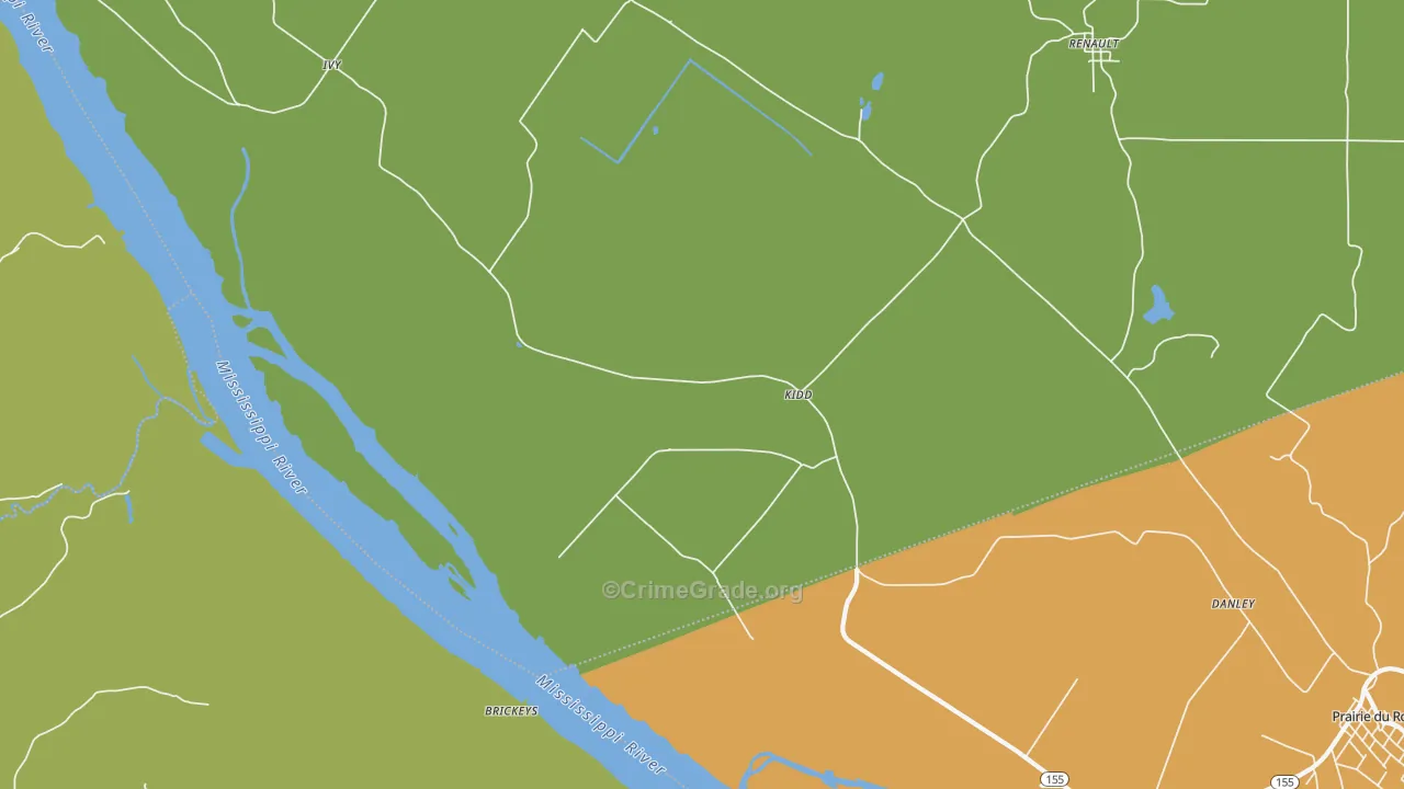 Kidd, IL Map of Assault Rates