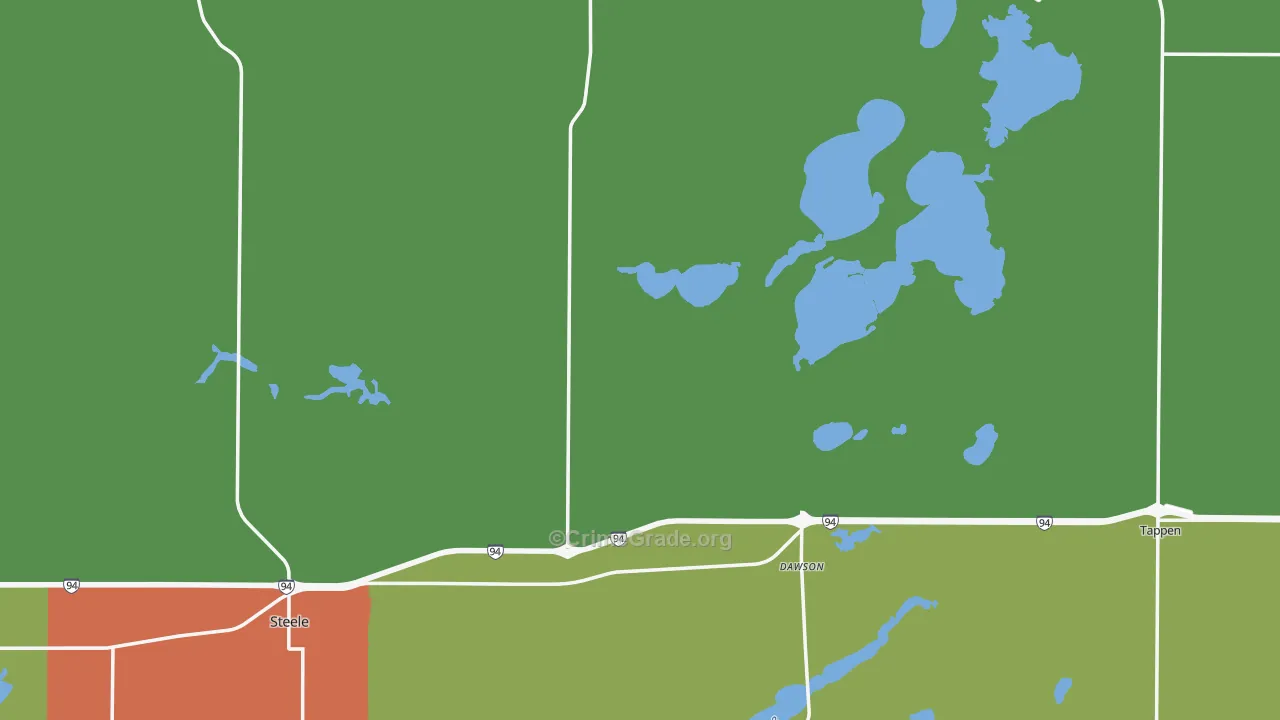 Kidder County, ND Map of Assault Rates