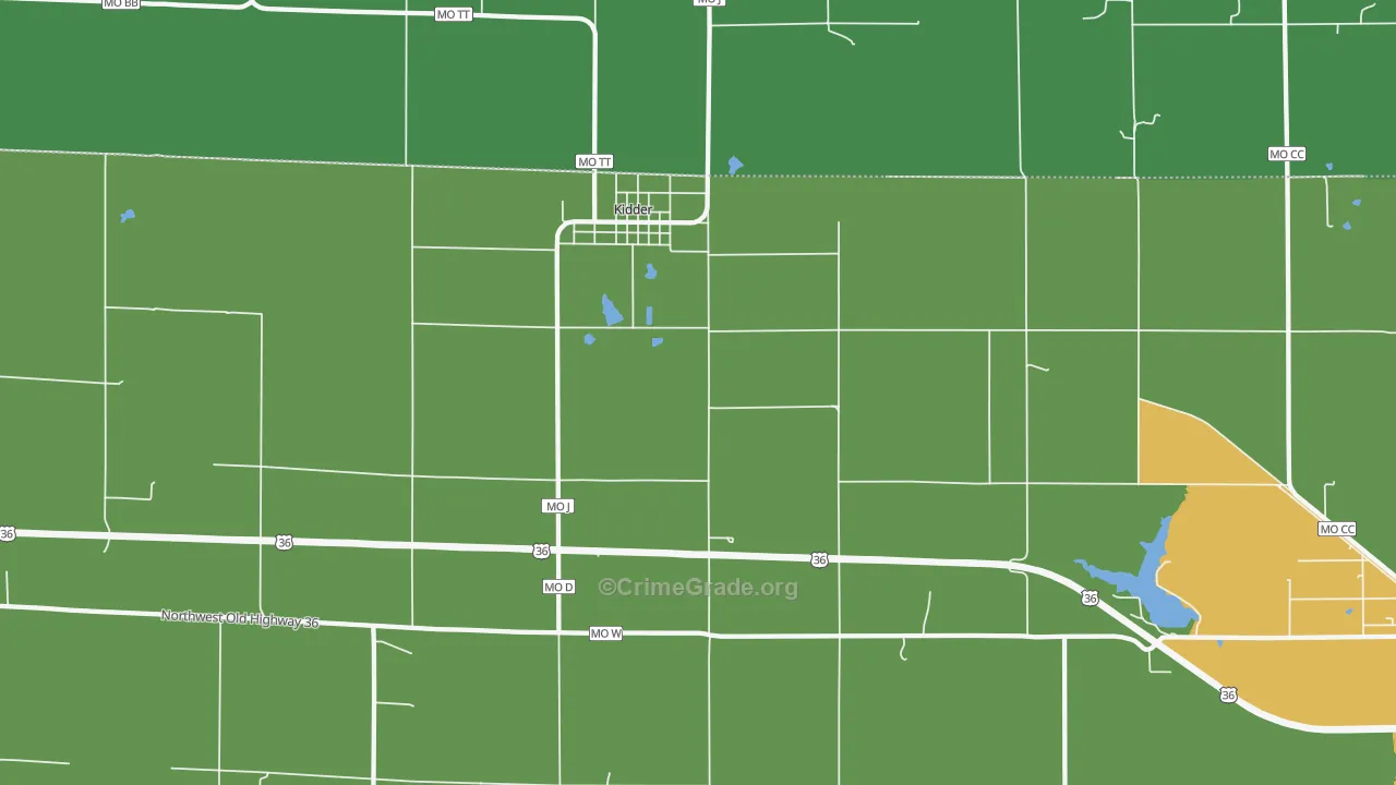 Kidder, MO Map of Assault Rates