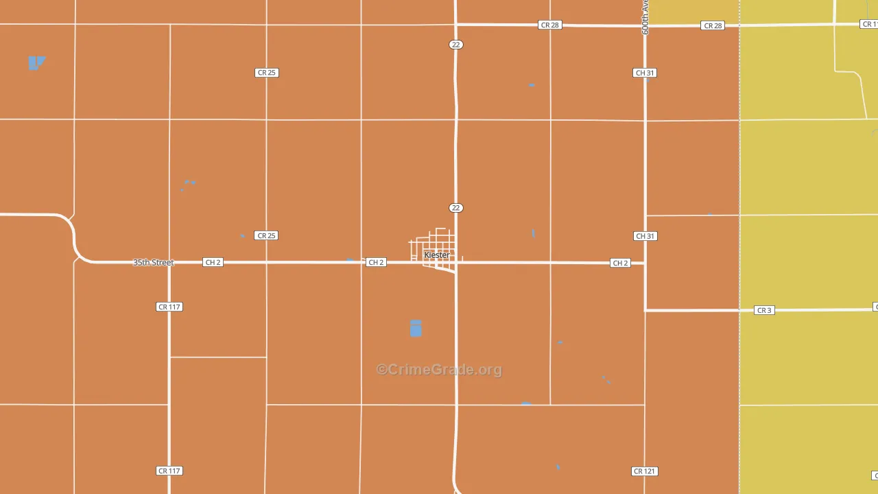 Kiester, MN Map of Assault Rates