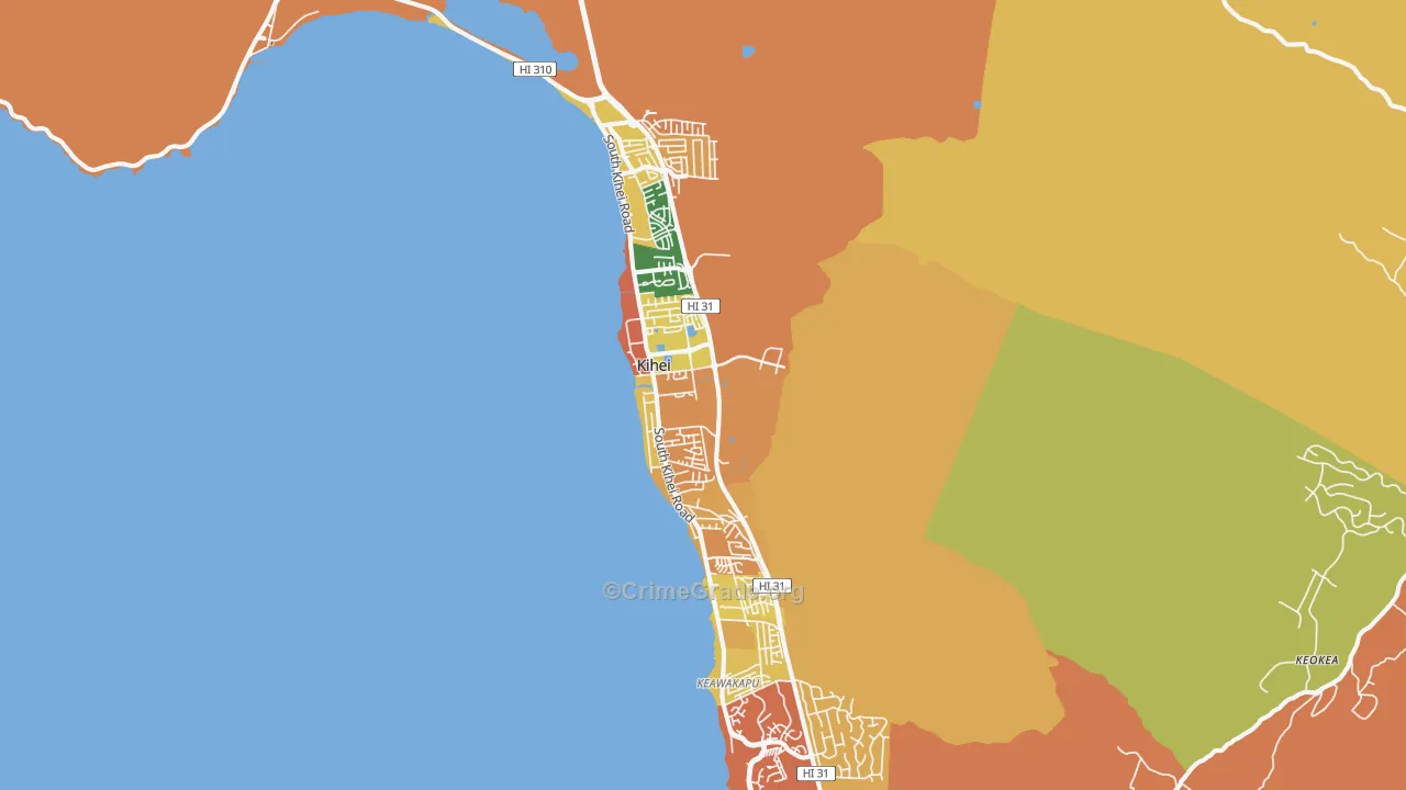 Kihei, HI Map of Assault Rates