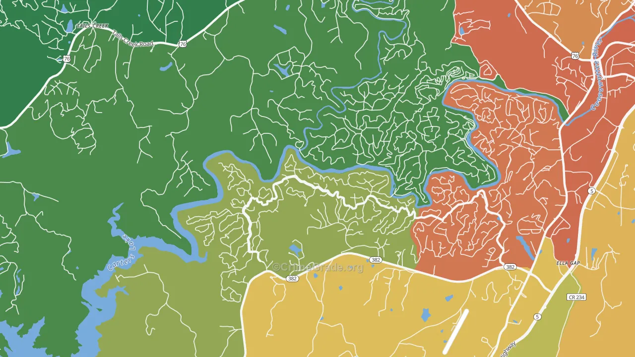 Kiker, GA Map of Assault Rates