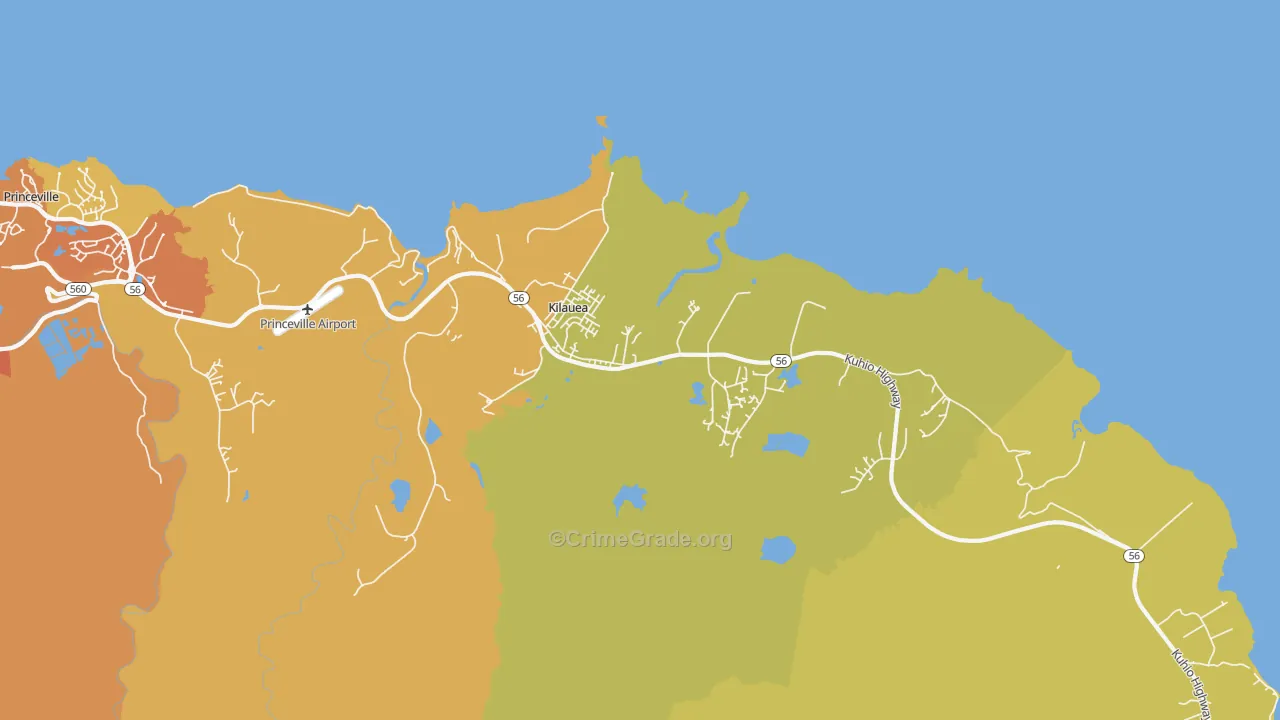 Kilauea, HI Map of Assault Rates