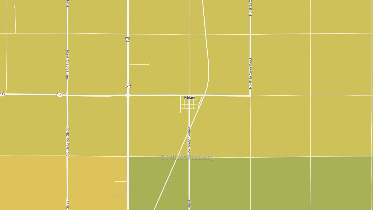 Kildare, OK Map of Assault Rates