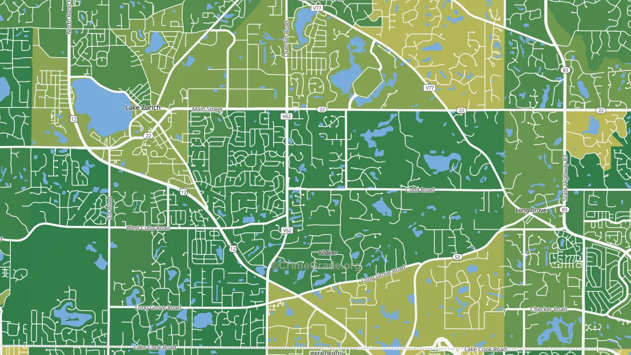 Kildeer, IL Map of Assault Rates