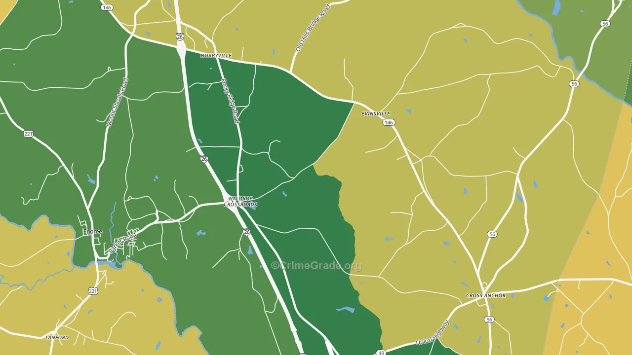 Kilgore, SC Map of Assault Rates
