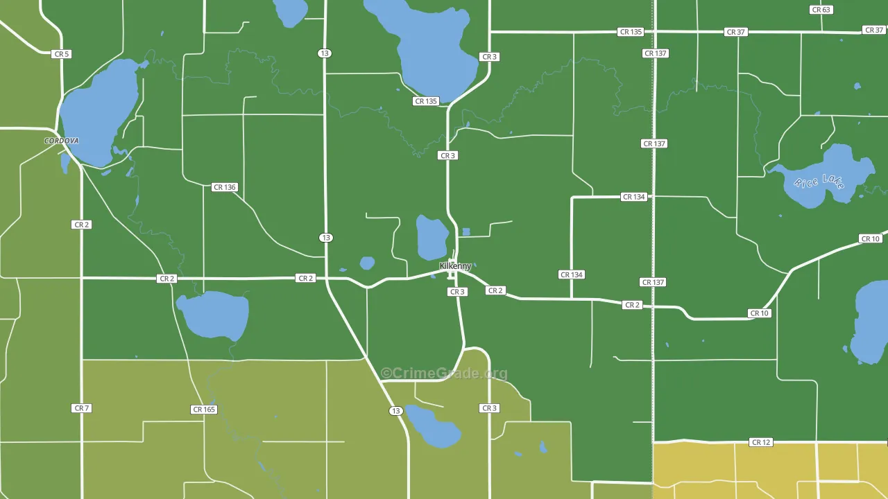 Kilkenny, MN Map of Assault Rates