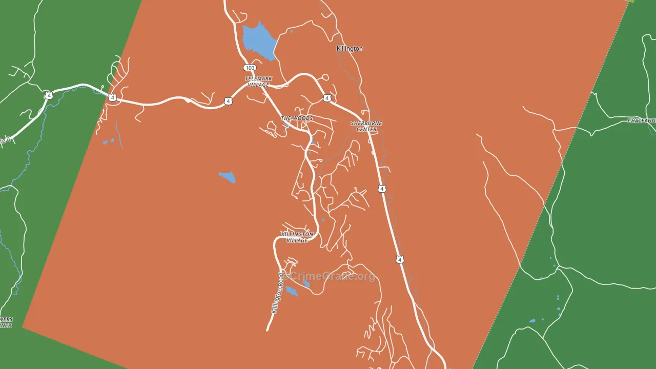 Killington, VT Map of Assault Rates