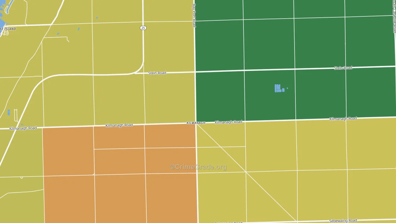 Kilmanagh, MI Map of Assault Rates