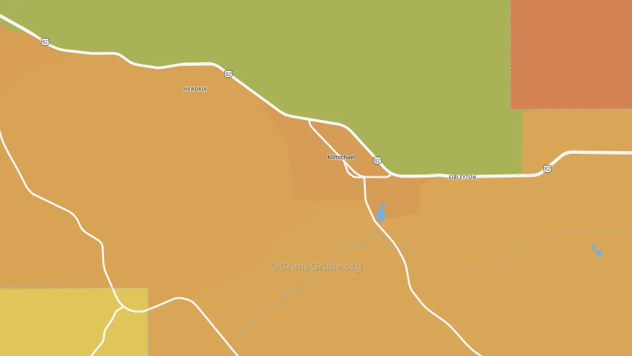 Kilmichael, MS Map of Assault Rates