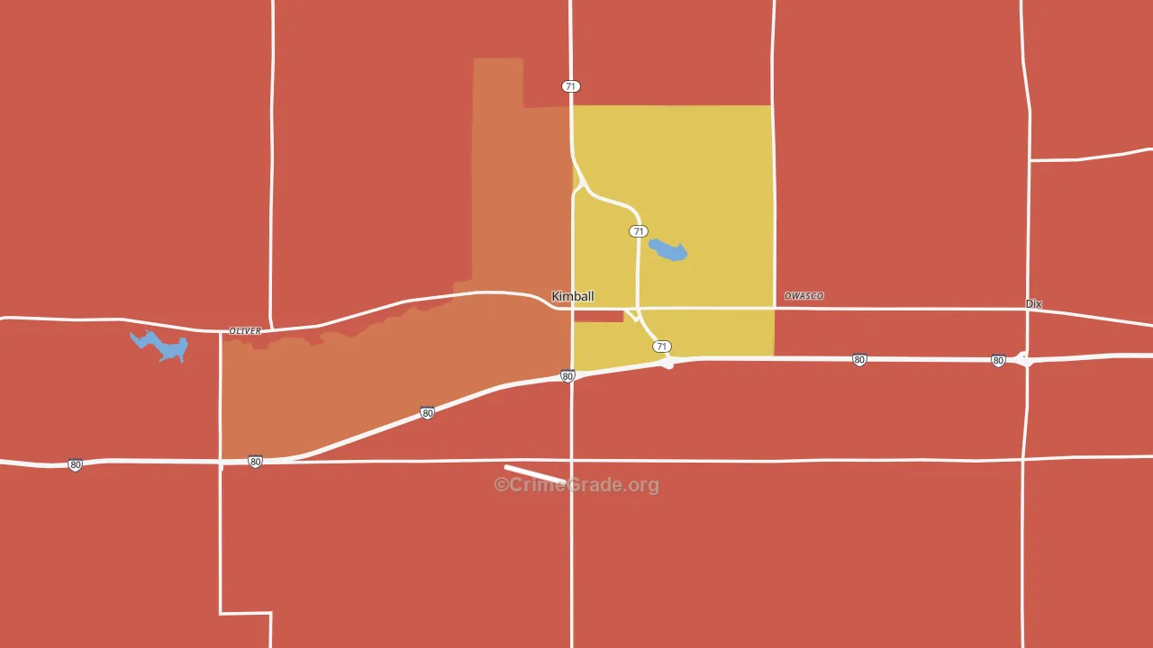 Kimball County, NE Map of Assault Rates