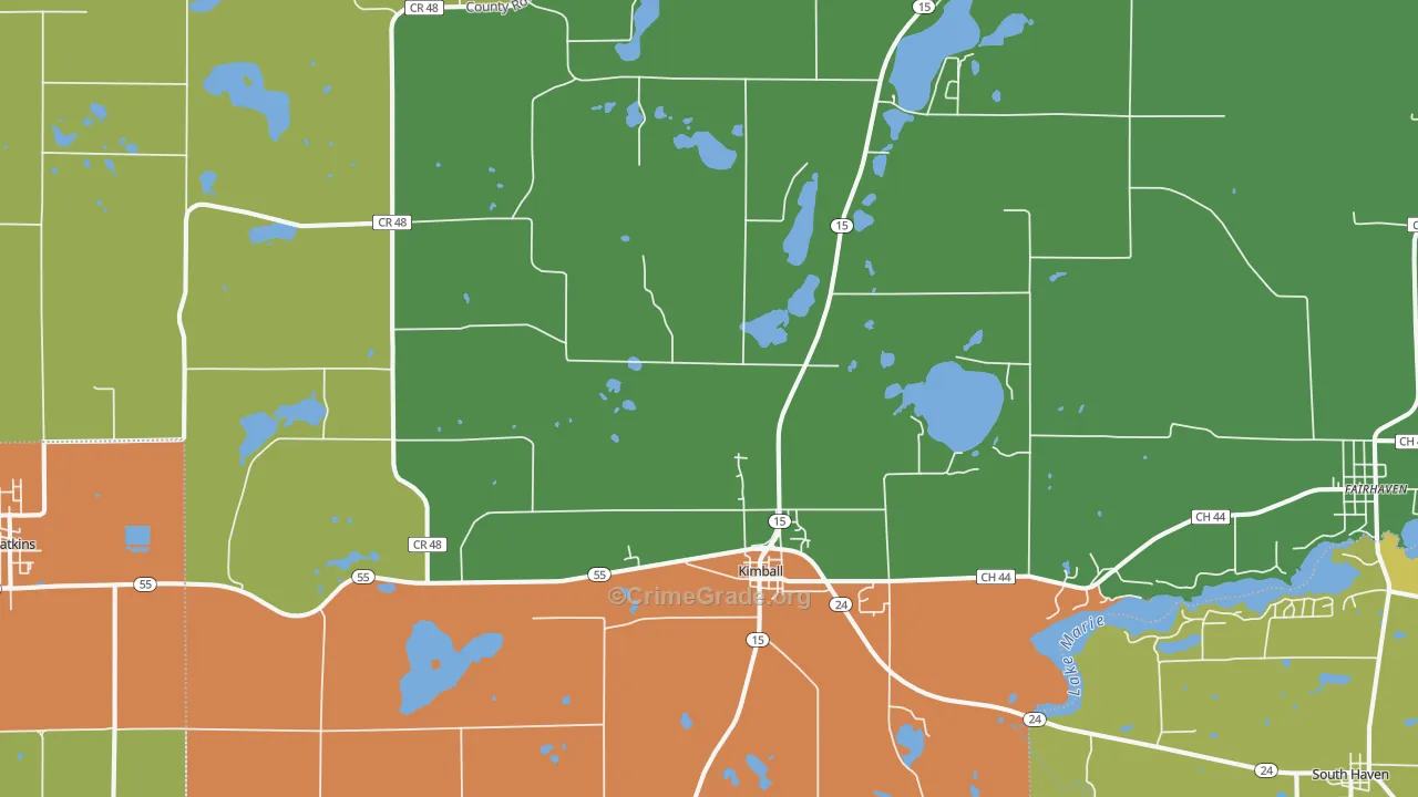 Kimball, MN Map of Assault Rates