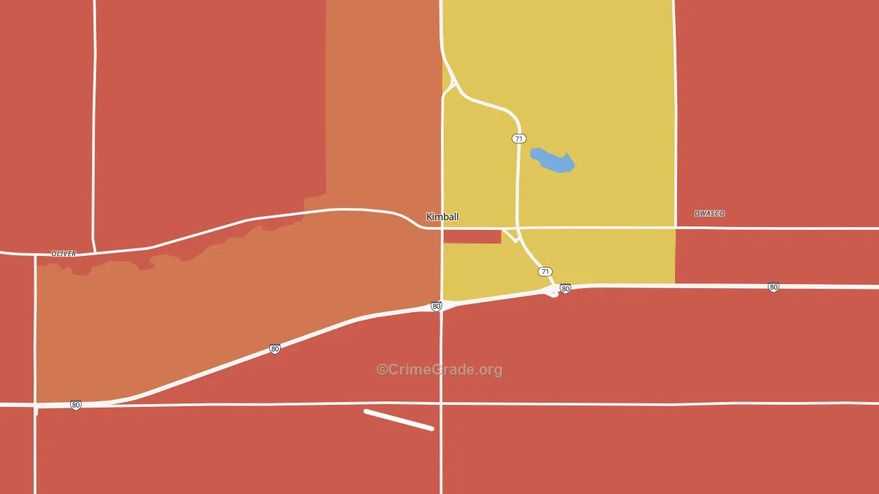 Kimball, NE Map of Assault Rates