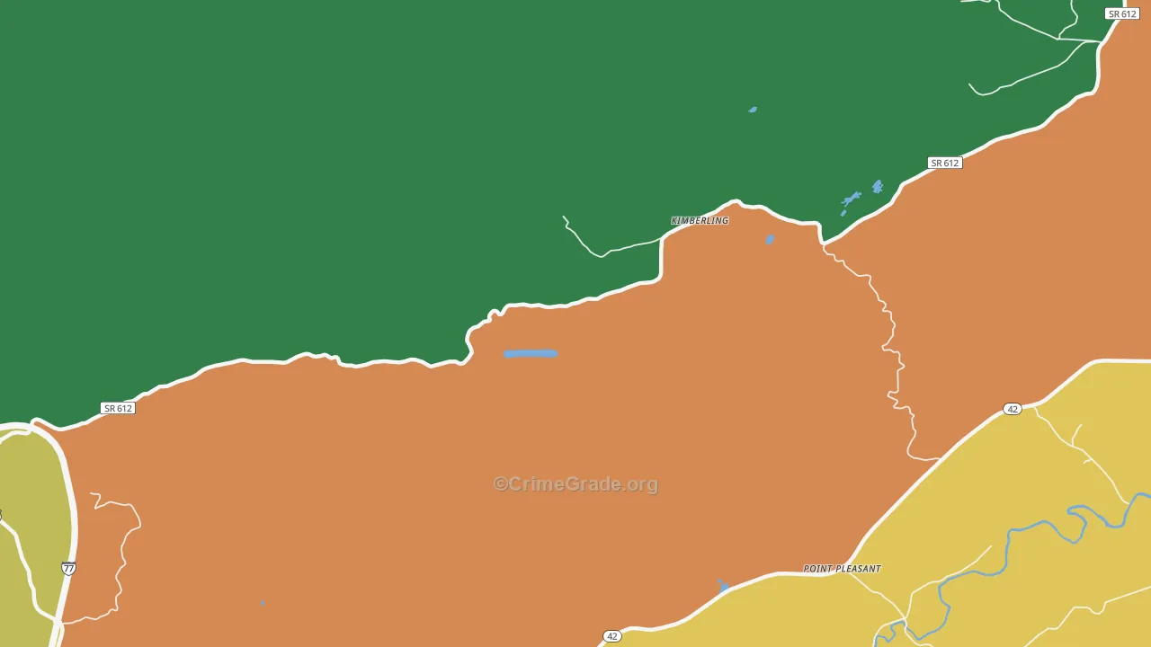 Kimberling, VA Map of Assault Rates