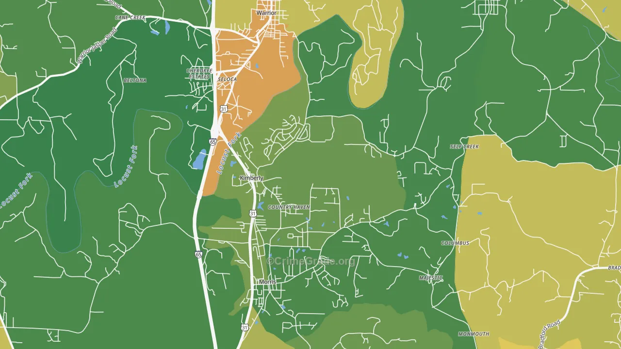 Kimberly, AL Map of Assault Rates