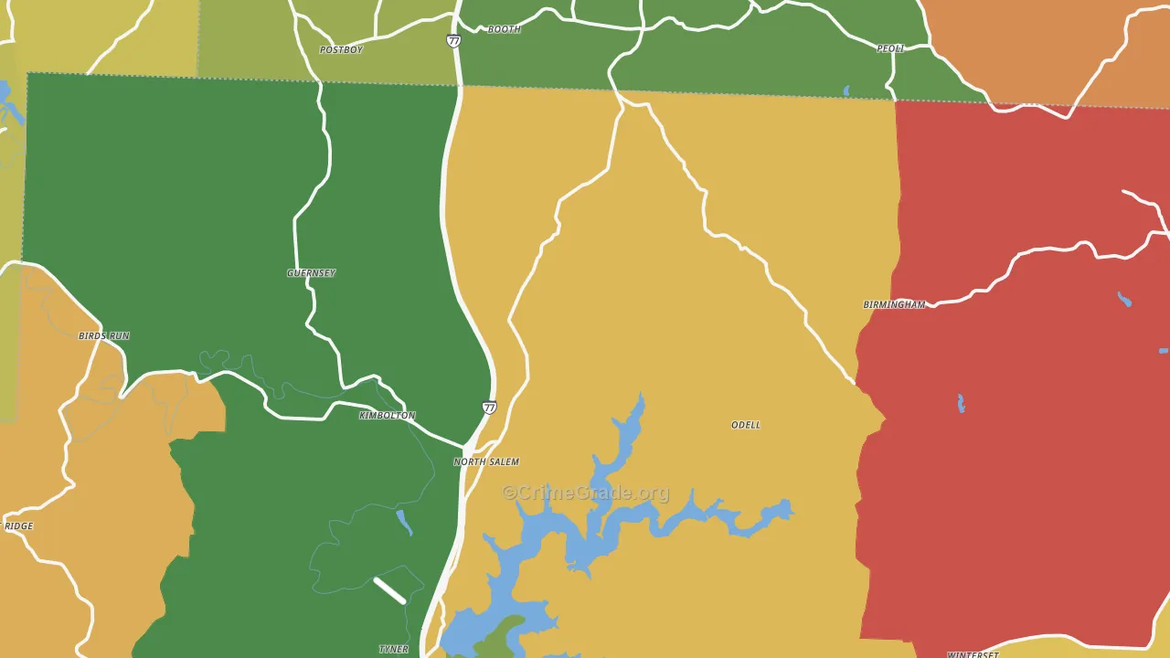 Kimbolton, OH Map of Assault Rates