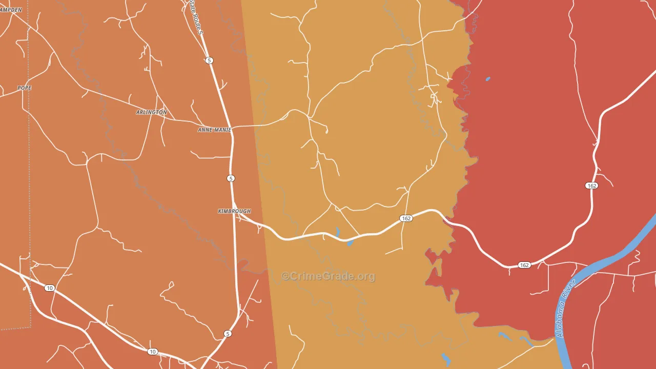 Kimbrough, AL Map of Assault Rates