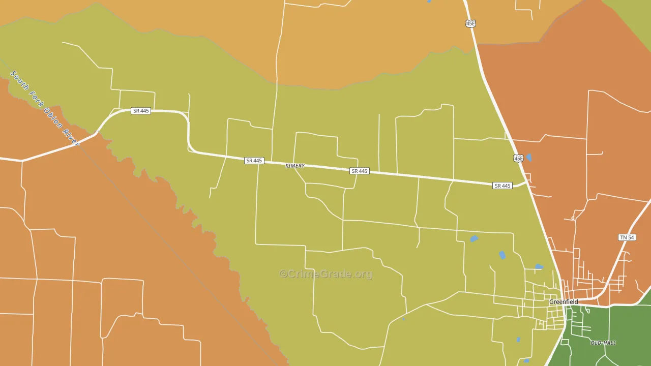 Kimery, TN Map of Assault Rates