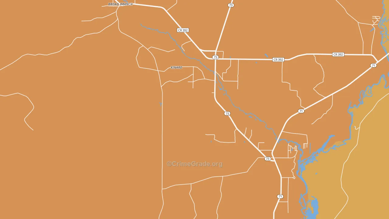 Kinard, FL Map of Assault Rates