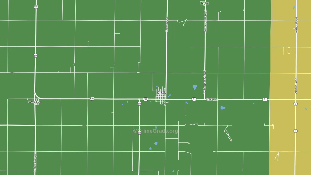 Kincaid, KS Map of Assault Rates
