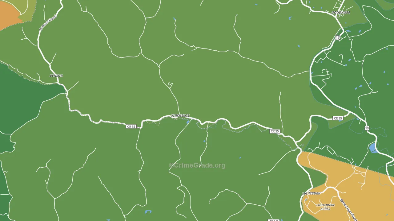Kincheloe, WV Map of Assault Rates