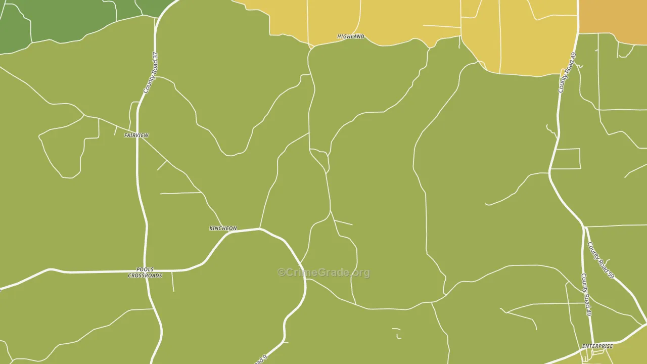 Kincheon, AL Map of Assault Rates
