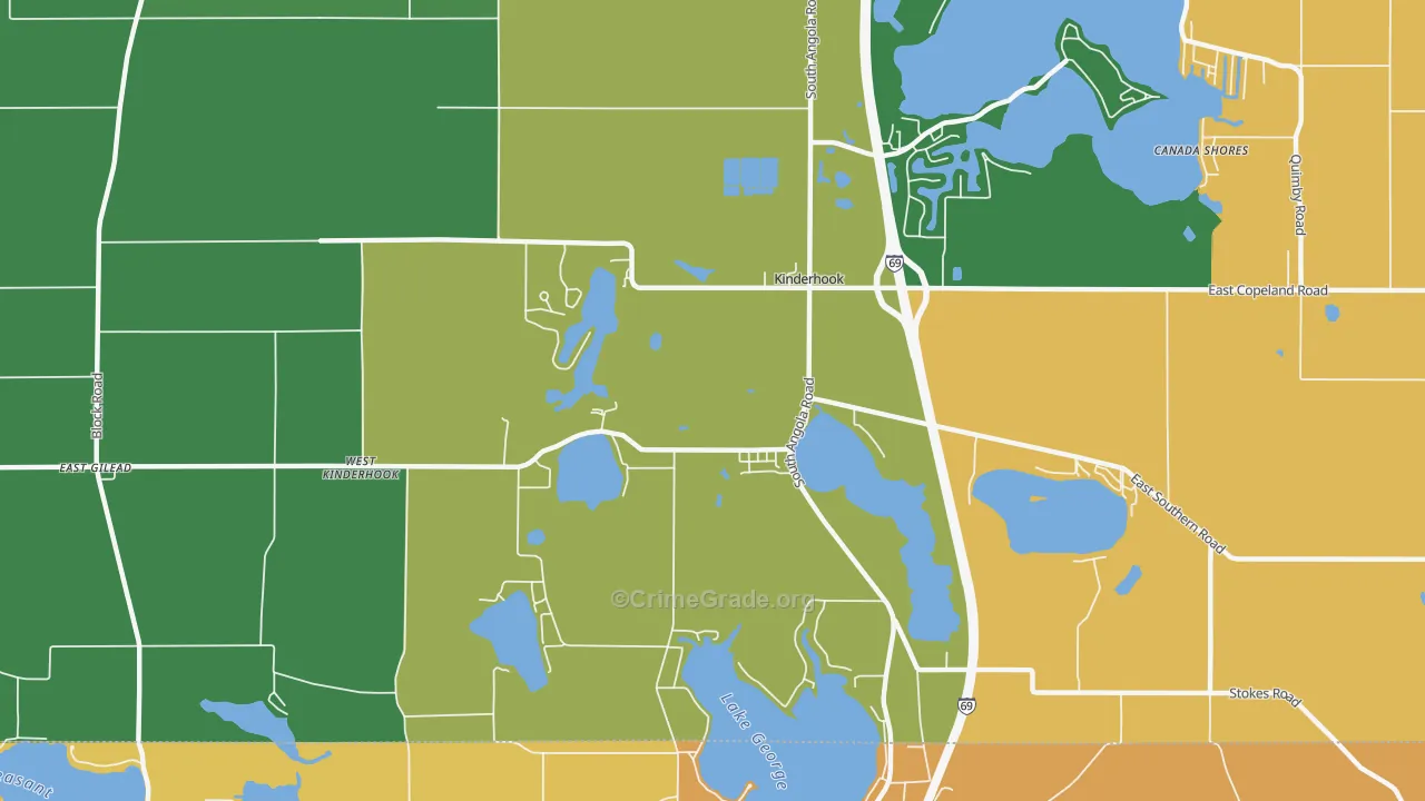 Kinderhook, MI Map of Assault Rates