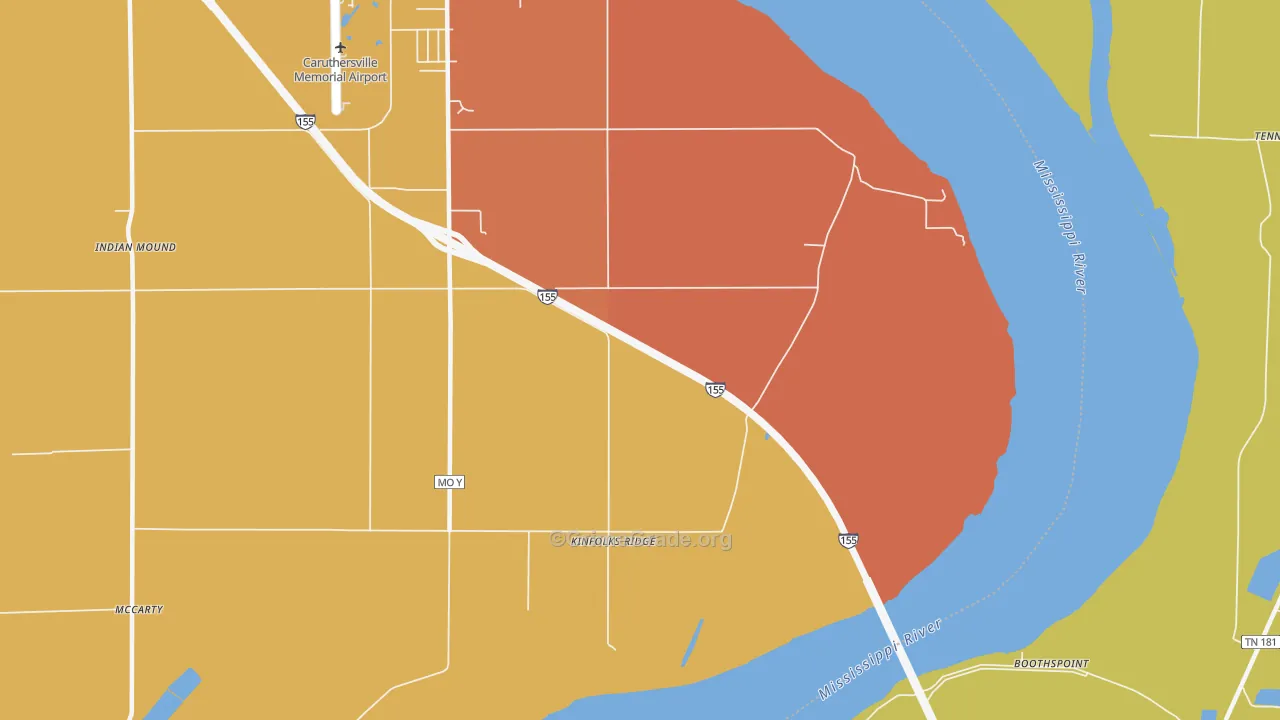 Kinfolks Ridge, MO Map of Assault Rates