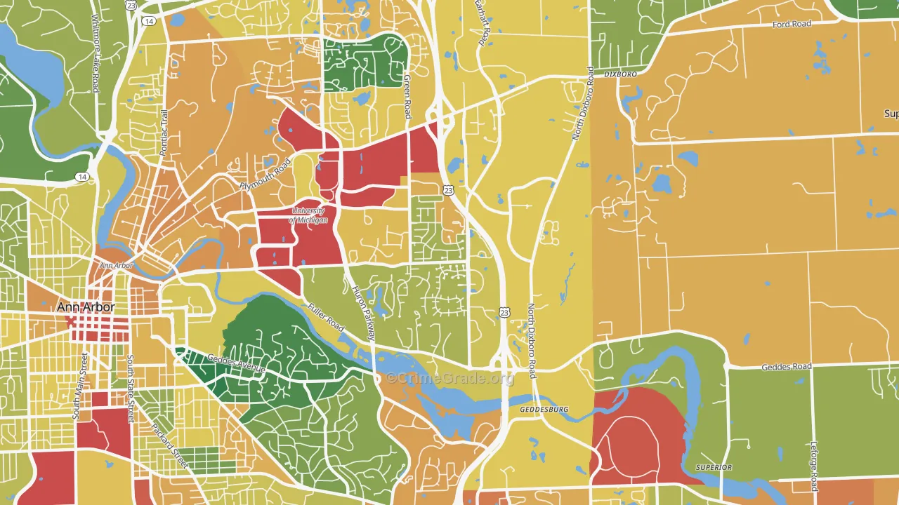 King, Ann Arbor, MI Map of Assault Rates