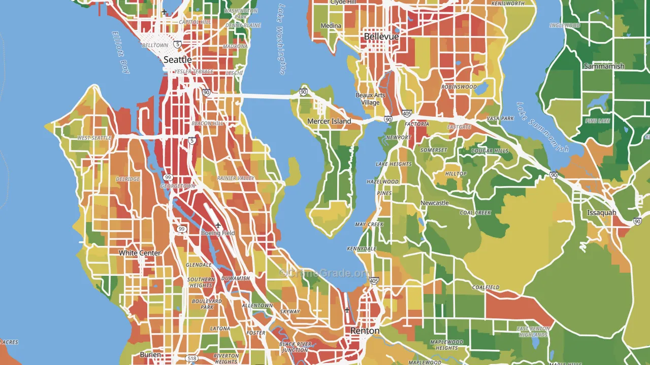 King County, WA Map of Assault Rates
