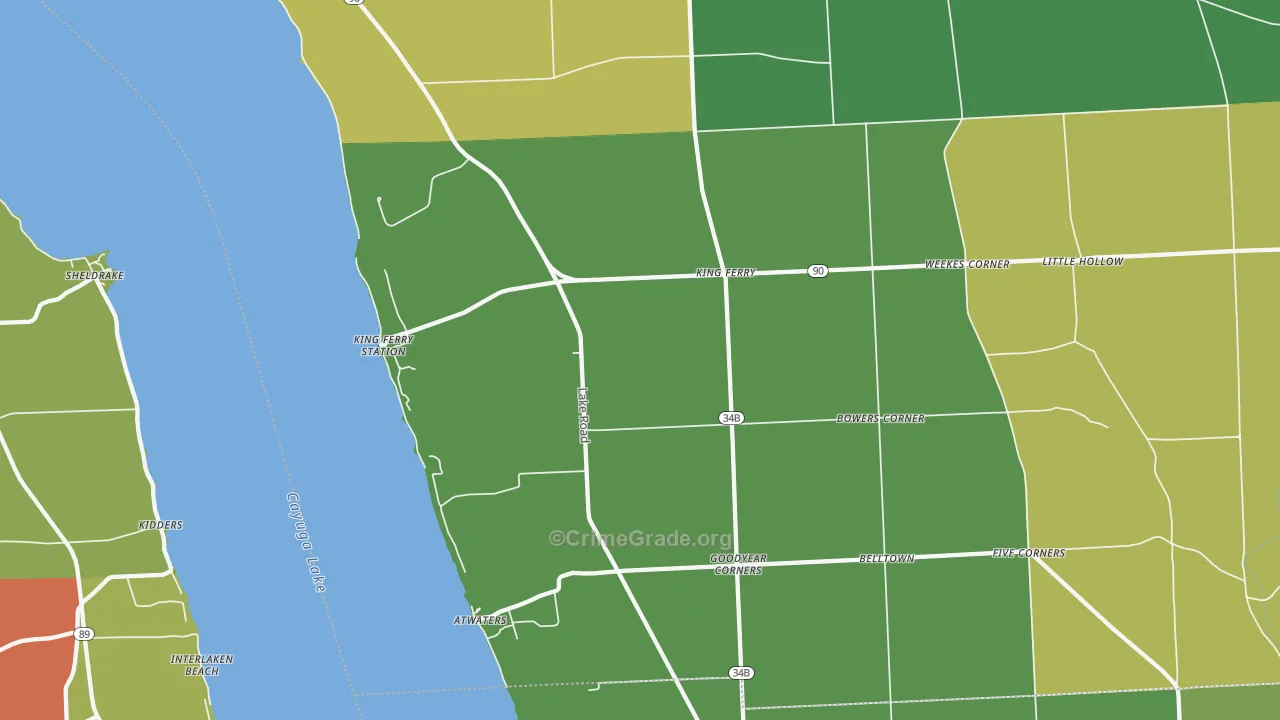 King Ferry, NY Map of Assault Rates