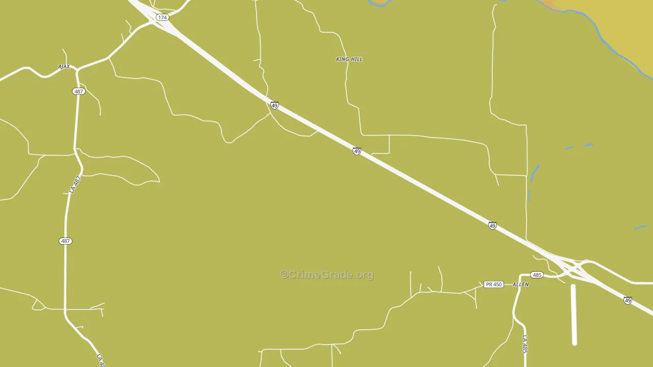 King Hill, LA Map of Assault Rates