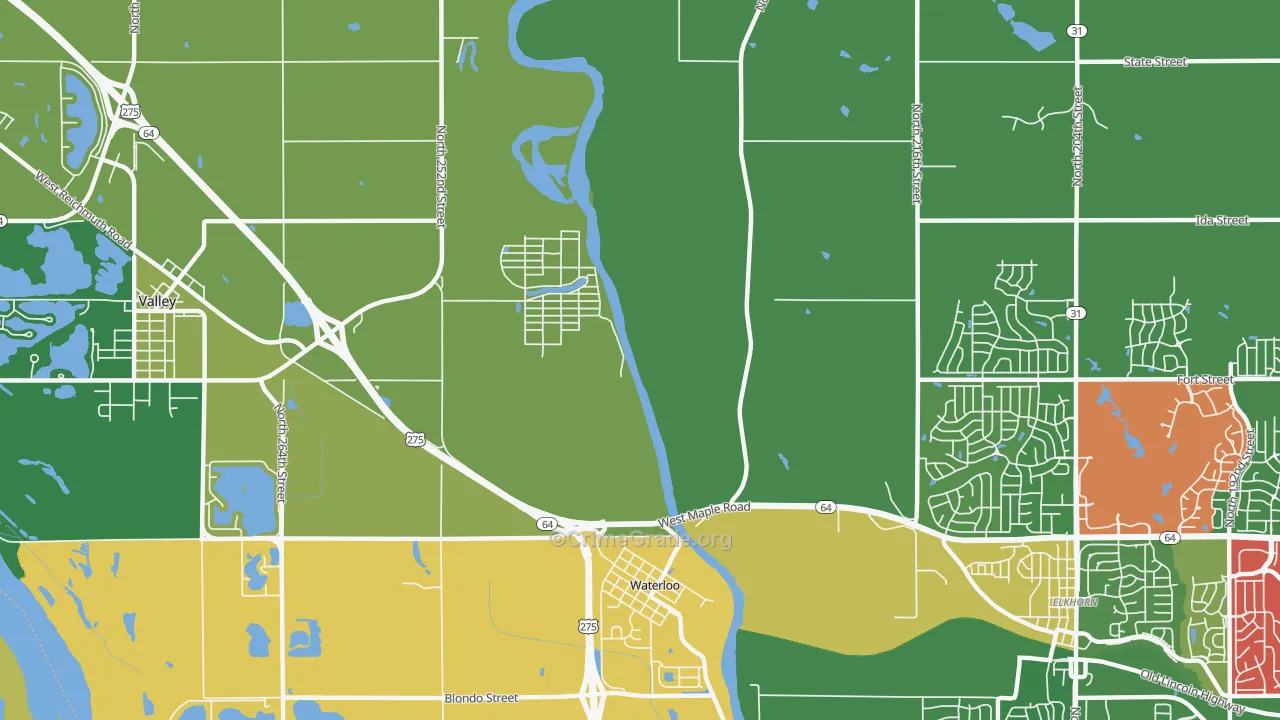 King Lake, NE Map of Assault Rates