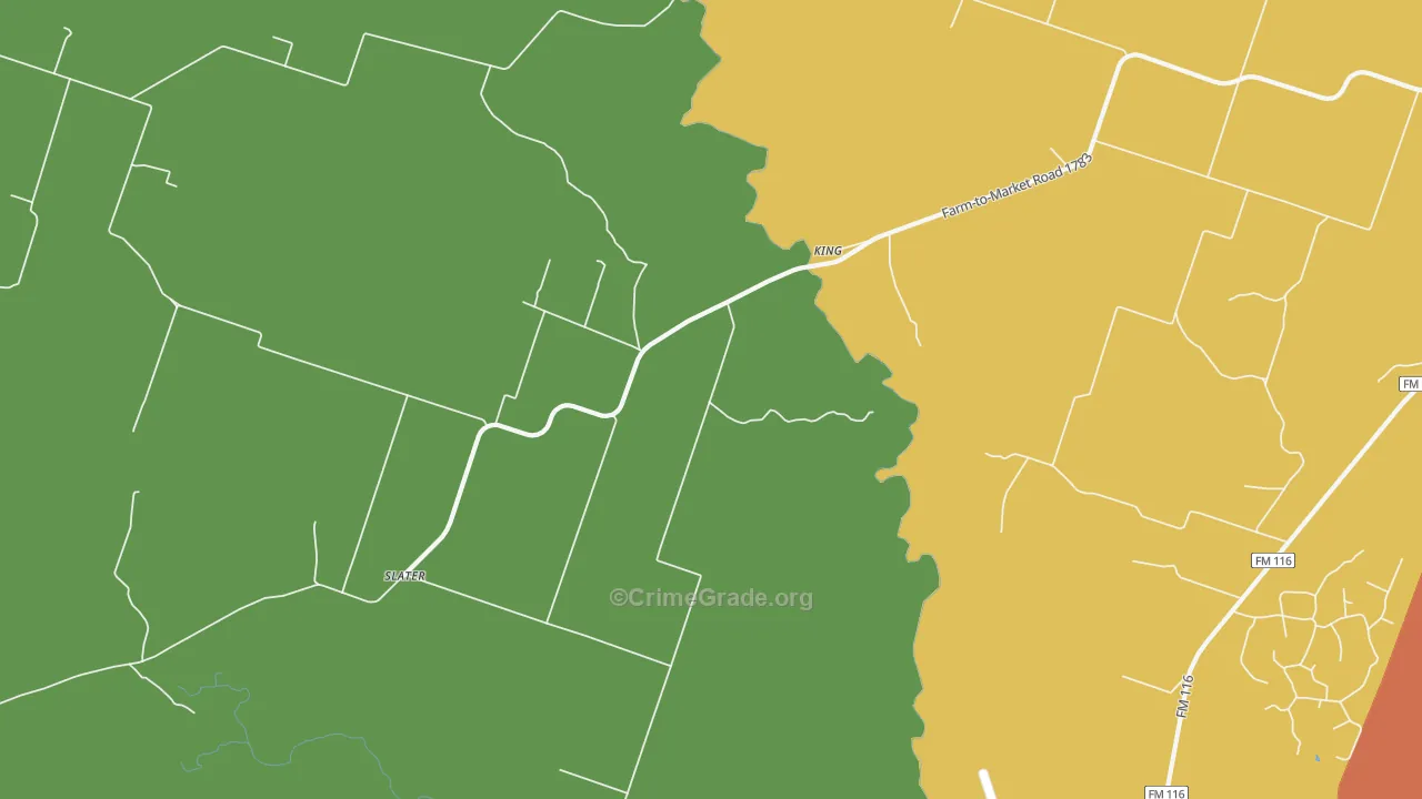King, TX Map of Assault Rates