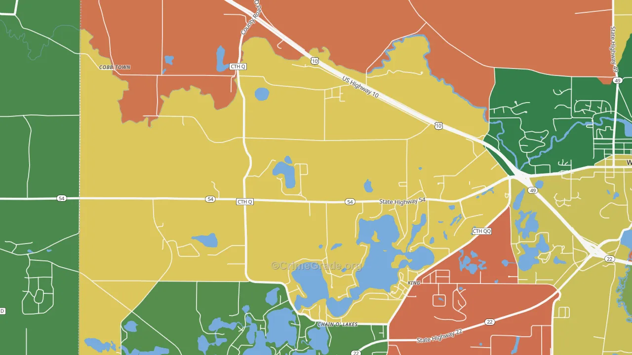 King, WI Map of Assault Rates