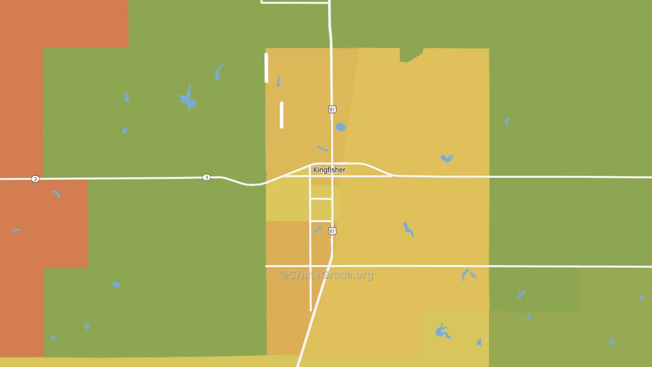 Kingfisher, OK Map of Assault Rates