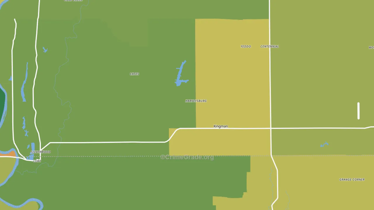 Kingman, IN Map of Assault Rates