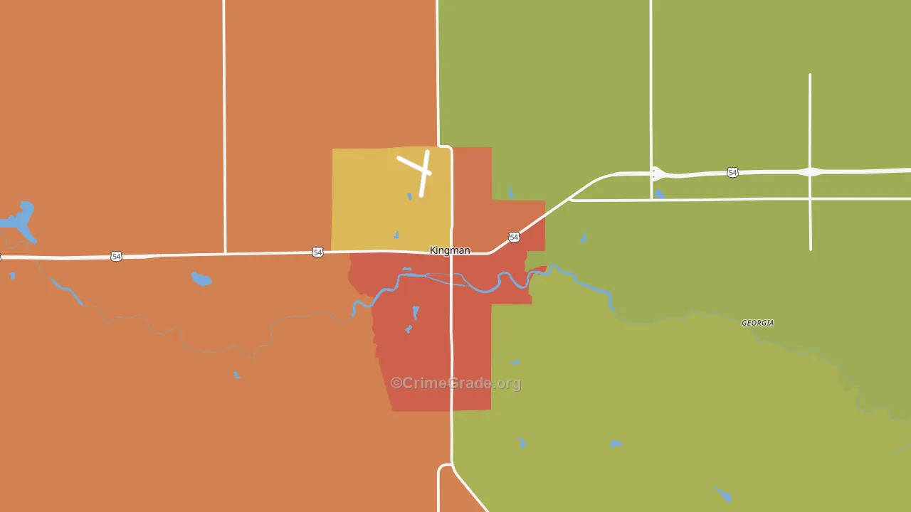 Kingman, KS Map of Assault Rates