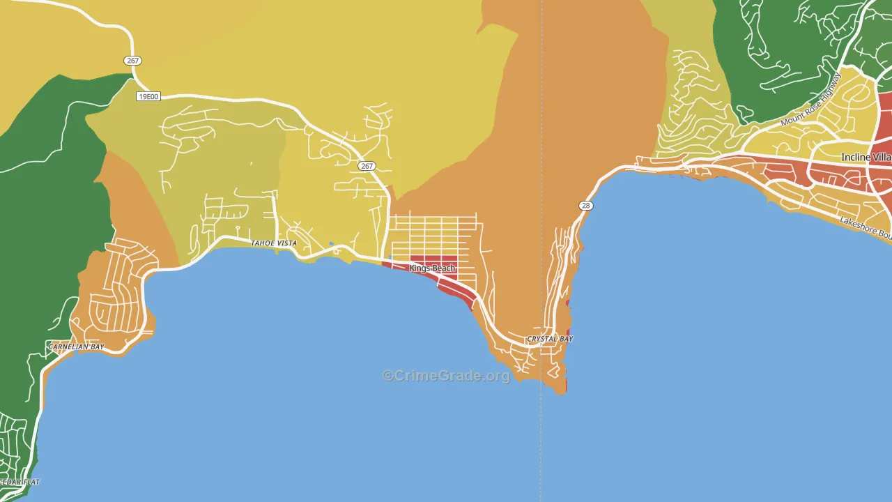 Kings Beach, CA Map of Assault Rates