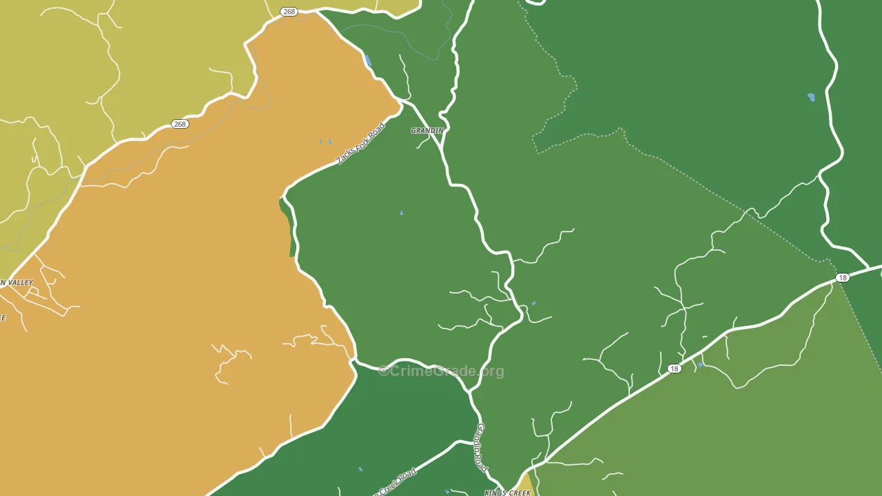 Kings Creek, NC Map of Assault Rates