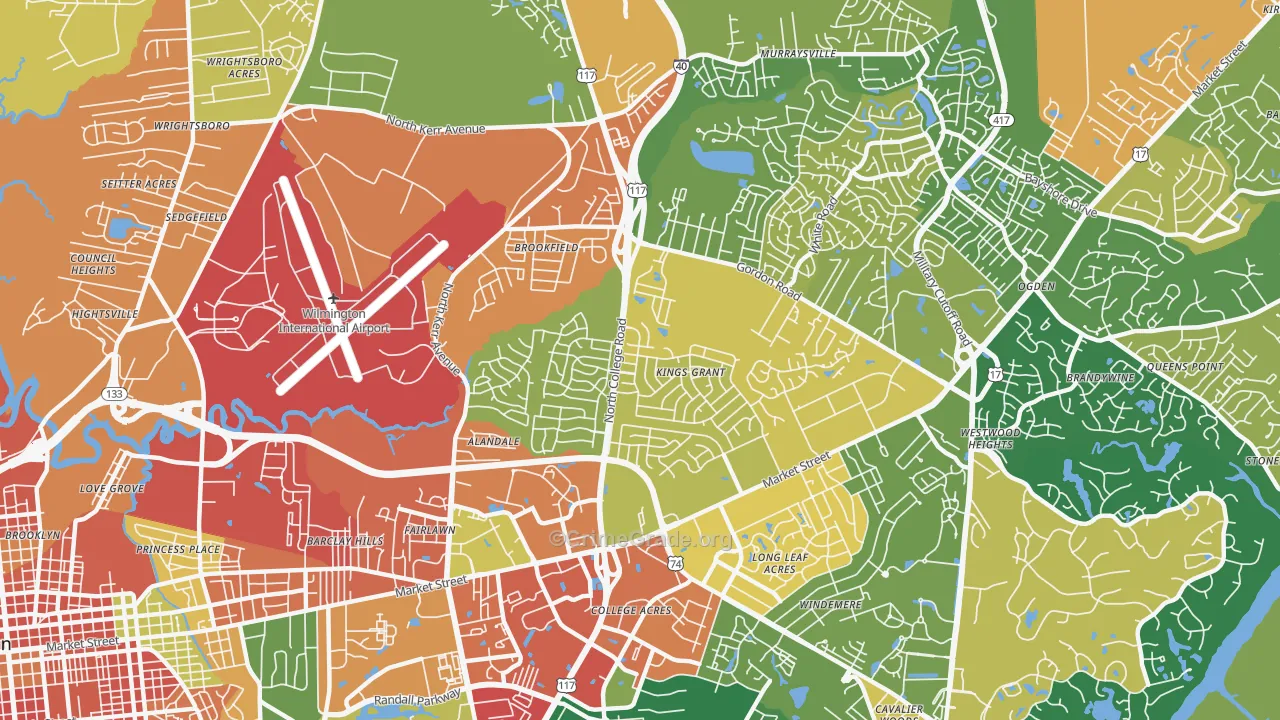 Kings Grant, NC Map of Assault Rates