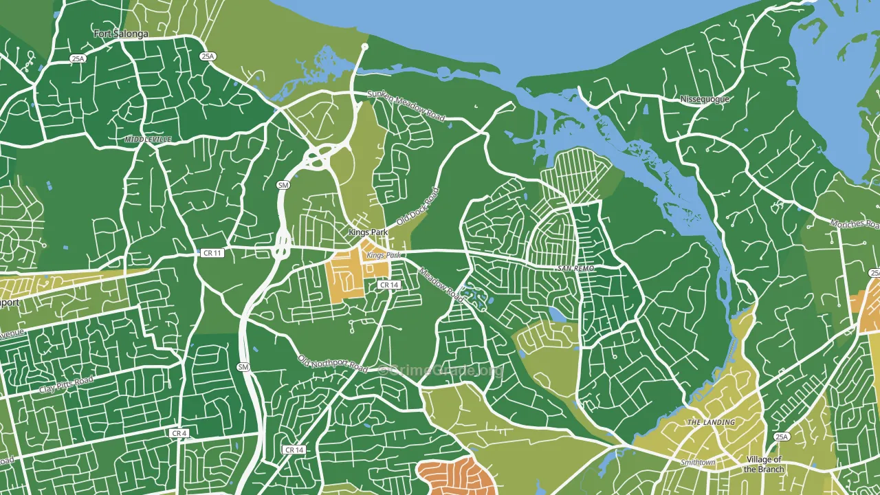 Kings Park, NY Map of Assault Rates