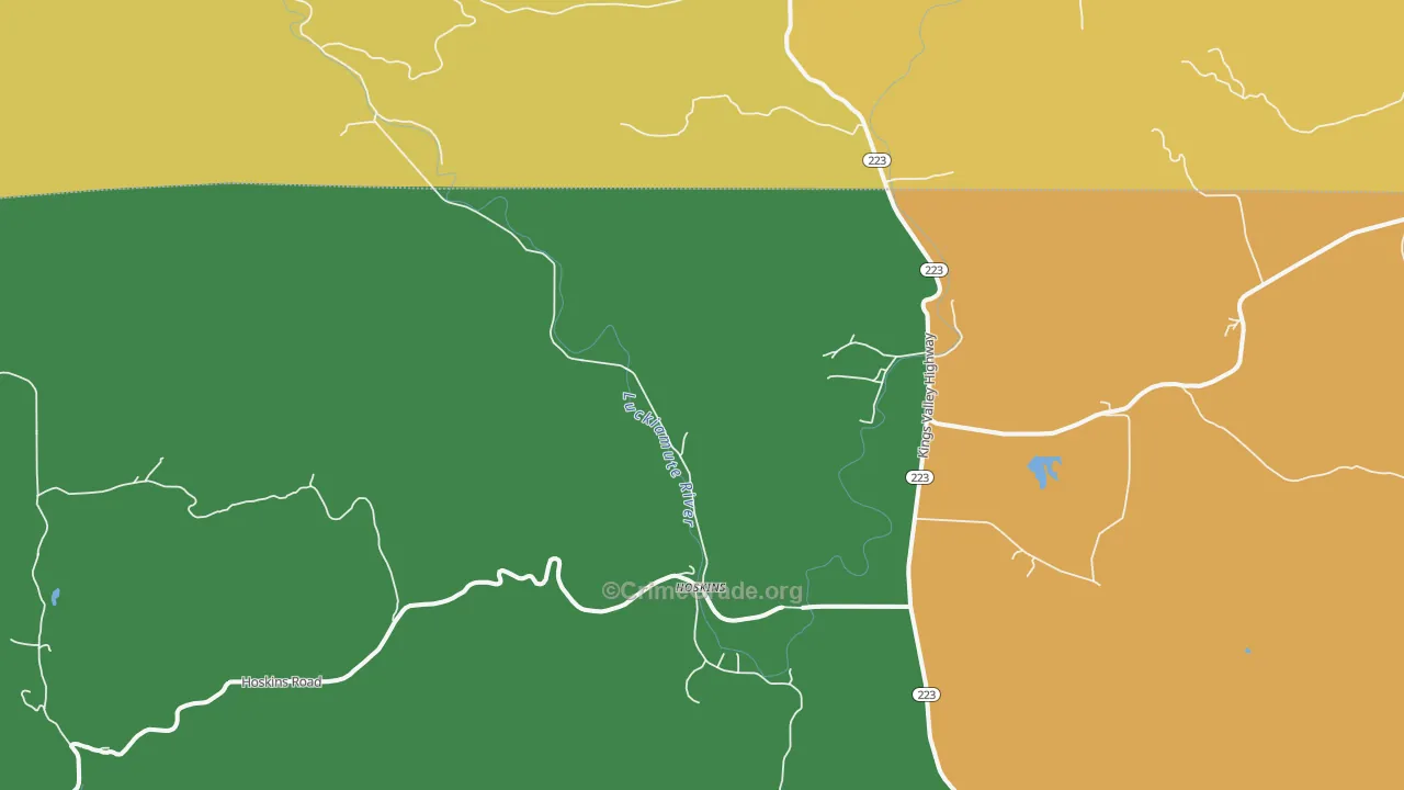 Kings Valley, OR Map of Assault Rates