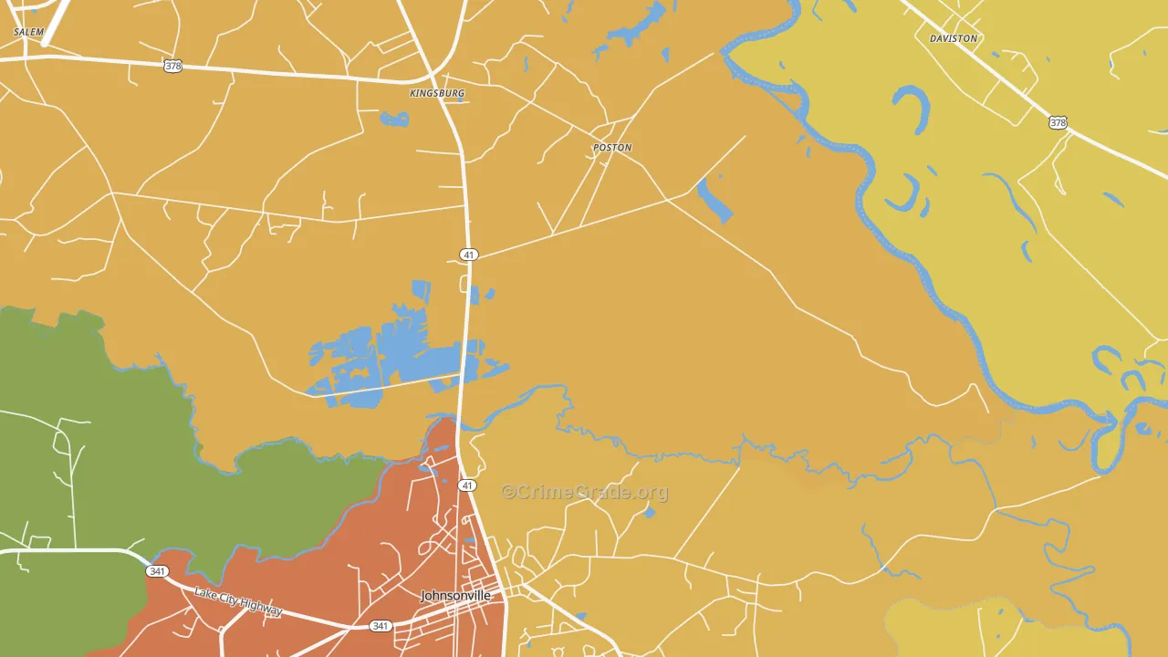 Kingsburg, SC Map of Assault Rates