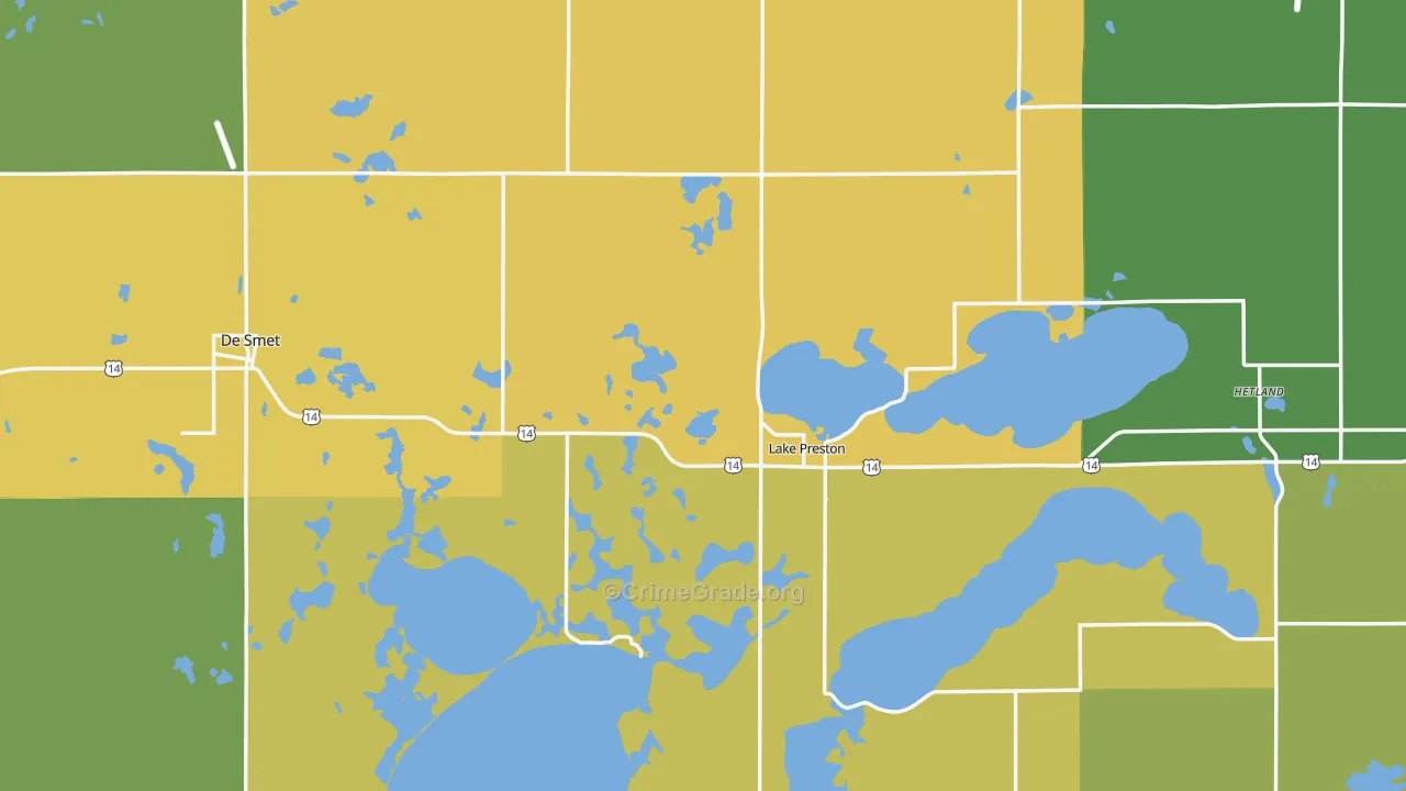 Kingsbury County, SD Map of Assault Rates